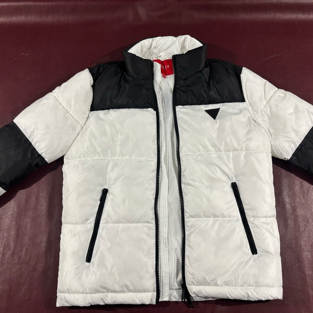 Guess Black and White Puffer Jacket